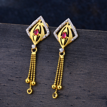 916 Gold CZ Ladies Jhummar Earring LJE316