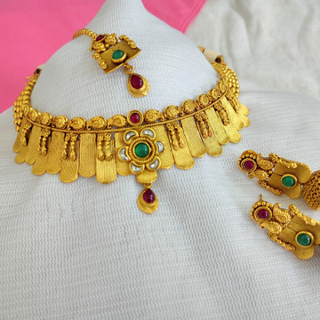 1 Gram Gold Antique Design Kundan Nacklace by 