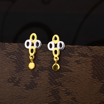 Ladies 22K Gold Plain Earring -LPE171