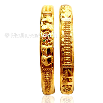 22k Gold Fancy Designer Copper Kadli Bangles MGA -...