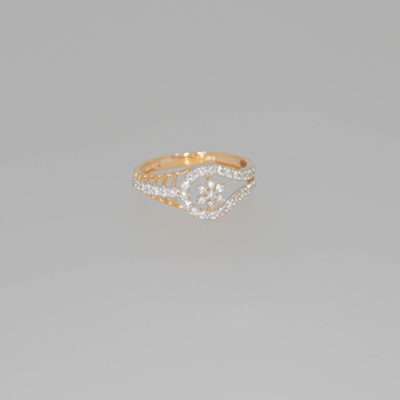 14kt Flower Design Diamond Finger Ring