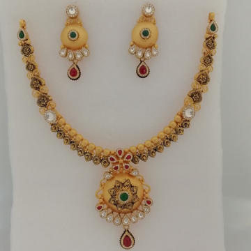 916 gold fancy Swarovski dimond and antique jadtar... by 