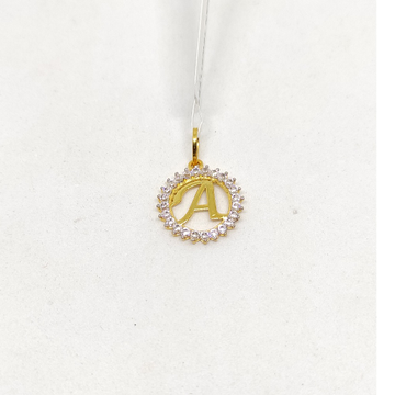 18k Gold a Alphabet Pendant by Rajasthan Jewellers Private Limited