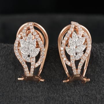 18kt rose gold pan shaped diamond bali earrings by 