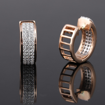 18kt rose gold diamond bali earrings by 