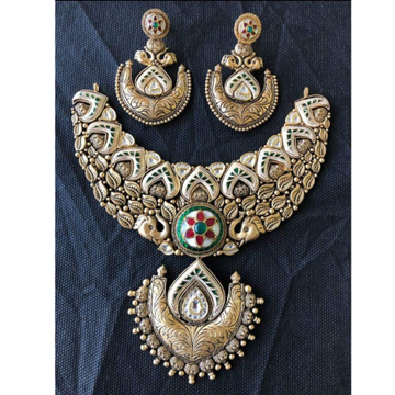 916 gold elephant design necklace set