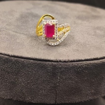 22kt gold ruby cz ring by 