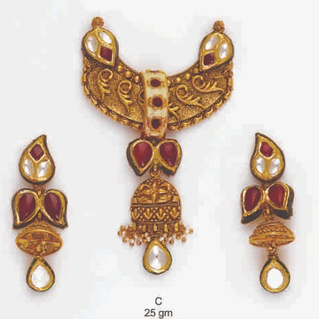 22kt designer gold pendant set by 