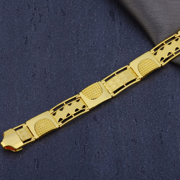 916 Gold Hallmark Mens Classic Plain Bracelet MPB2...
