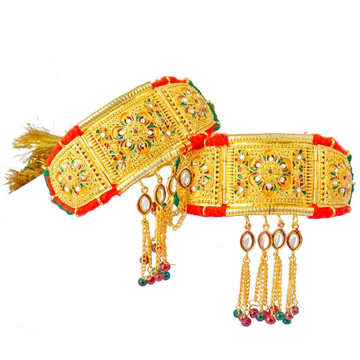 Gold rajasthani bajuband by Ghunghru Jewellers
