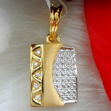 916 gold cz diamond Square shape gents pendant