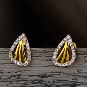 22KT Gold CZ Hallmark Designer Ladies Tops Earring...