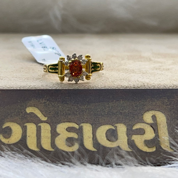 916 /22k gold pink stone ring for girls by Shree Godavari Gold Palace