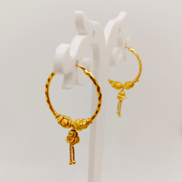 916 gold Bali earrings for girls by Ghunghru Jewellers
