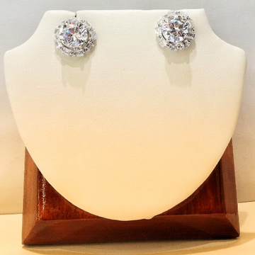 925 Sterling Silver Diamond classic Earrings by Pratima Jewellers