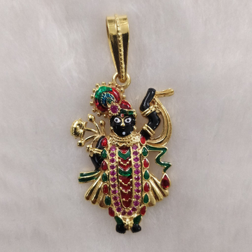 916 Gold Fancy Gent's Solid Shreenathji Pendant