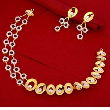 916 Gold CZ Ladies Designer Necklace Set LN207