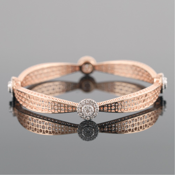 18kt rose gold designer diamond fancy bangle  by 