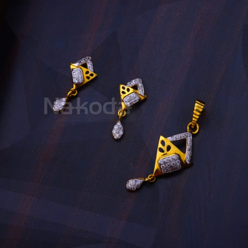 22KT Gold Ladies Stylish Fancy Pendant Set FPS529