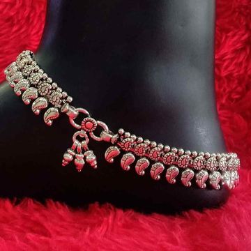 925 Sterling Silver Oxidised Designer Payal / Ankl... by 