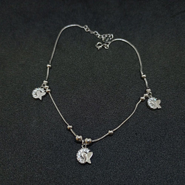 92.5 Anklets moon Butterfly by Ghunghru Jewellers