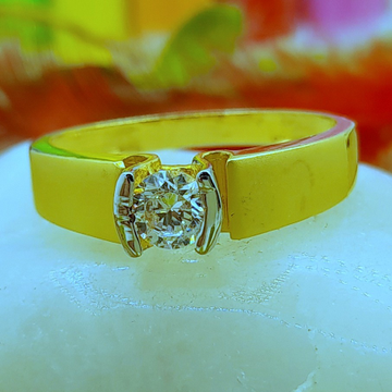916 gold solitaire gents ring