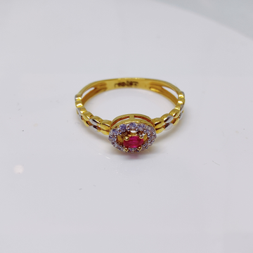 22k gold red Color stone ladies ring by 
