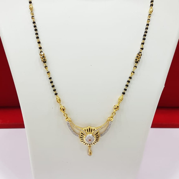 22k gold CZ With Flower design Mangalsutra by Panna Jewellers