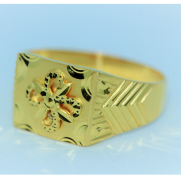 Gold plain gents ring by 