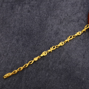 916 Gold Cz Ladies Hallmark  Plain Bracelet LPBR53