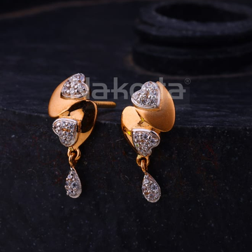 750 Rose Gold CZ Ladies Designer Earrings RE311