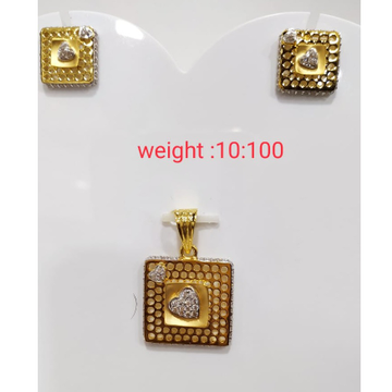 22 k 916 gold cz pendant set by 