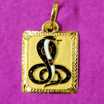 22kt Gold Rectangle Goga Maharaj Mina Pendant by Saurabh Aricutting