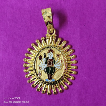 916 gold Sadhi Ma mina pendant by Saurabh Aricutting