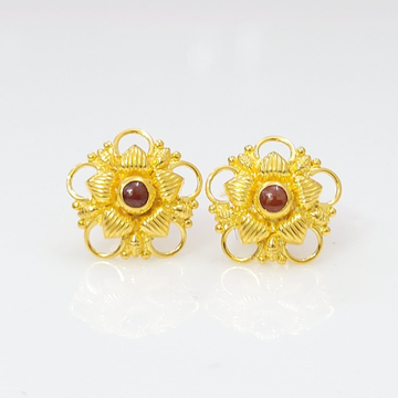 18k Yellow Gold Fancy Handmade Earrings by 