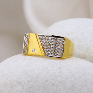 22k gold casting cz stylish ring for gents. by 