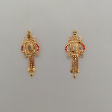 916 gold tikki work earrings by 