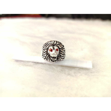 92.5 Sterling Silver Lion Face Ring Ms-3813 by 