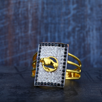 Mens Cz Jaguar 916 Gold Designer Ring-MR61