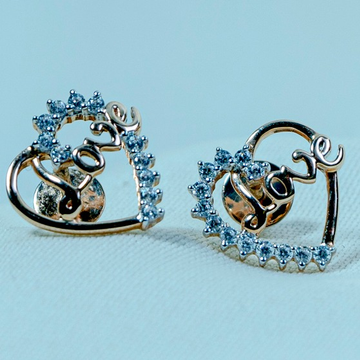 CZ Gold Heart Design Earring ETI-143 by 
