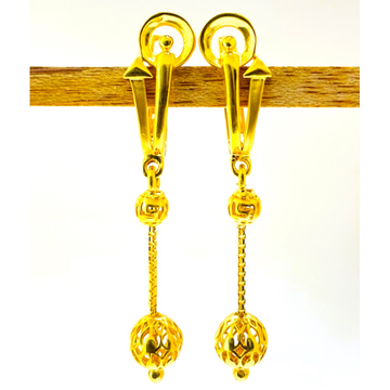 22k yellow gold delicate plain earrings by 