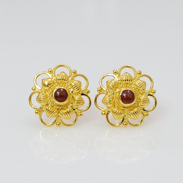 18k Yellow Gold Enduring Design Earrings by 