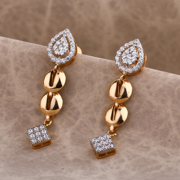 750 Rose Gold Fancy Women's CZ Earring RE182