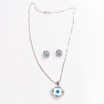 925 Sterling Silver Designer Evil Eye Chain Pendan... by Veer Jewels