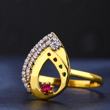 916 cz gold hallmark stylish women's ring lr775