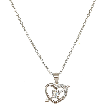 925 Sterling Silver Heart Shaped Designer Chain Ne...