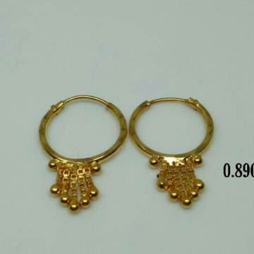18K Gold Plain Classic Earrings by 