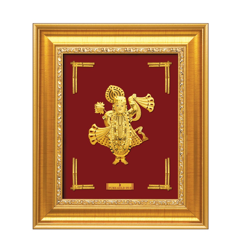 Shreenathji frame in 24k gold leaf mga - age0208