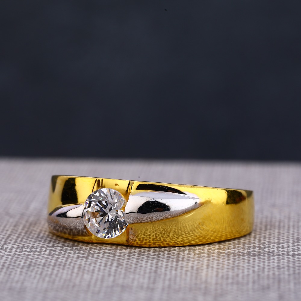 916 Gold Gentlemen's Delicate Hallmark  Single Stone Ring MSR100