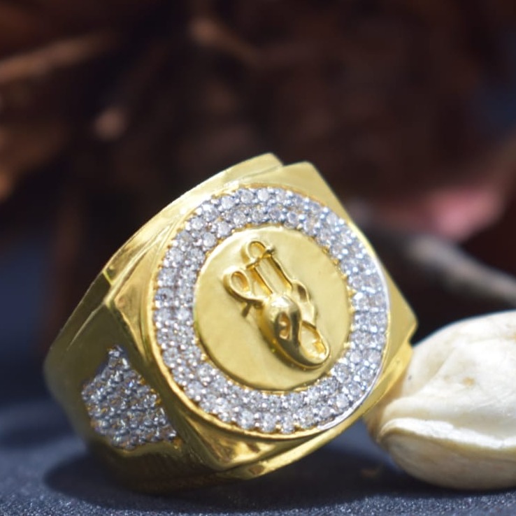 916 Gold CZ Gents Ring MK-R17